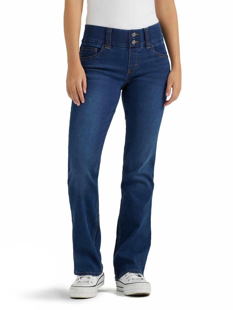 Riders by Lee Indigo womens Pull on Waist Smoother Bootcut Jeans, Dark Wash, 12 US - Image 1